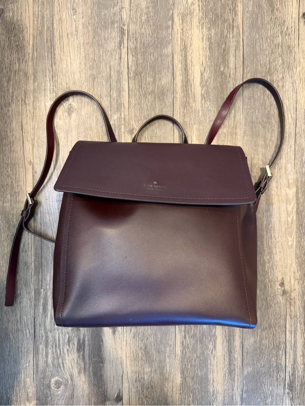 Kate Spade Somerville Road Megyn Leather Backpack Dark Cherry Minimalist Chic